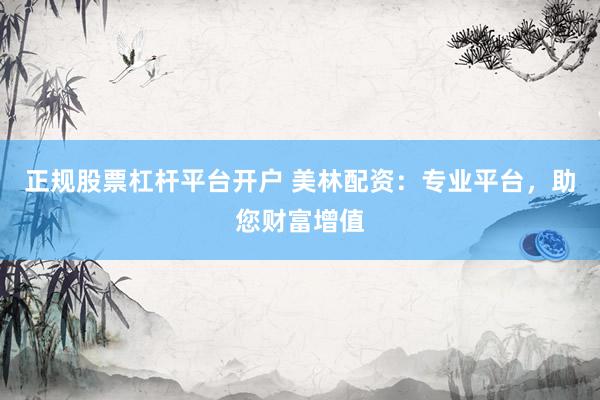 正规股票杠杆平台开户 美林配资：专业平台，助您财富增值