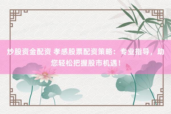 炒股资金配资 孝感股票配资策略：专业指导，助您轻松把握股市机遇！
