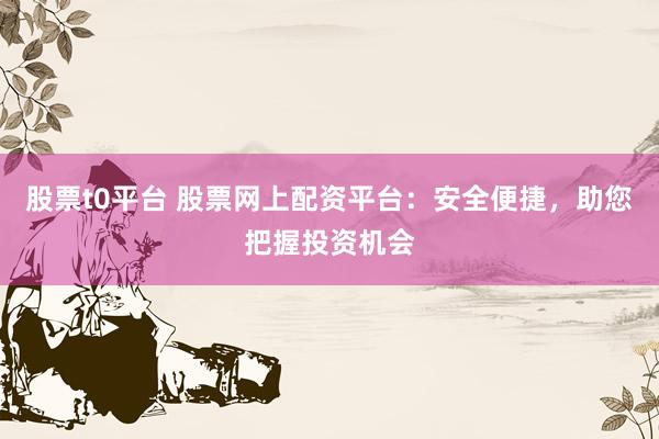 股票t0平台 股票网上配资平台：安全便捷，助您把握投资机会