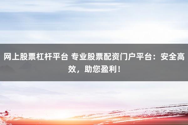 网上股票杠杆平台 专业股票配资门户平台：安全高效，助您盈利！