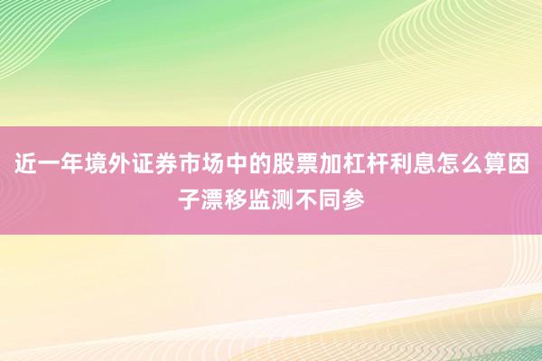 近一年境外证券市场中的股票加杠杆利息怎么算因子漂移监测不同参