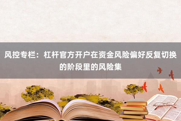 风控专栏:杠杆官方开户在资金风险偏好反复切换的阶段里的风险集