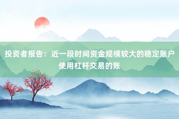 投资者报告：近一段时间资金规模较大的稳定账户使用杠杆交易的账